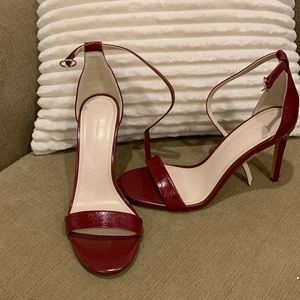 Burgundy leather Zara collection heels